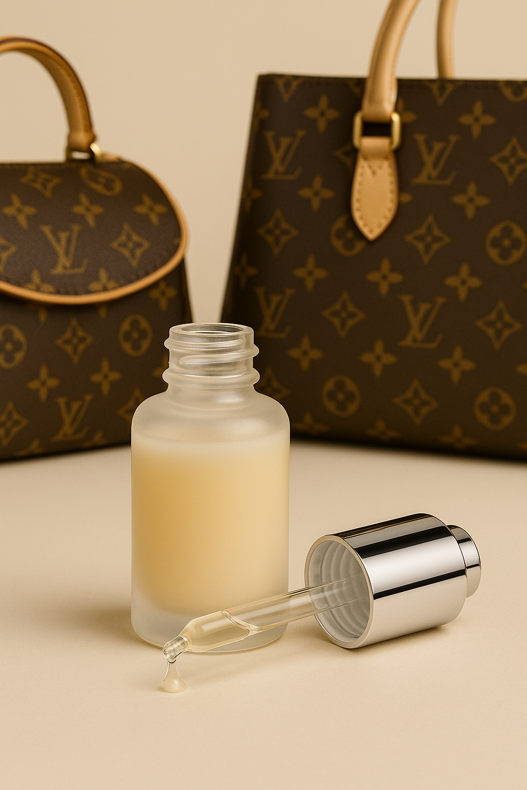 Dawn Dropper Bottle | 30 ml & 50 ml Frosted Glass Foundation Dropper Bottle | Silver Press Dropper