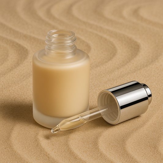 Dawn Dropper Bottle | 30 ml & 50 ml Frosted Glass Foundation Dropper Bottle | Silver Press Dropper