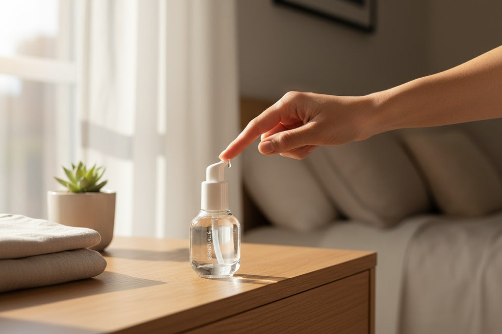 Darla Pump Bottle | 30ml Clear Transparent Glass Skincare Pump Bottle | White Lotion Pump Dispenser