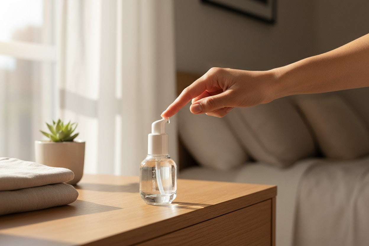Darla Pump Bottle | 30ml Clear Transparent Glass Skincare Pump Bottle | White Lotion Pump Dispenser