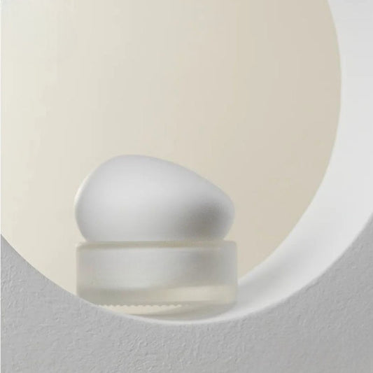 Daphne Cream Jar | Frosted Clear Glass 50 g Cream Jar | Matte White Lid | Under Eye and Anti Aging Cream Container