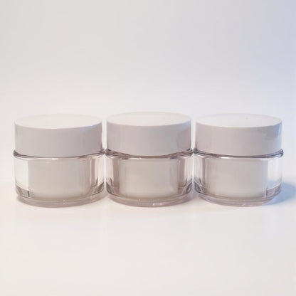 Esther Jar 50g | Double-Wall Acrylic Cream Jar | White Cap | Empty Face Cream Jar | Skincare Packaging