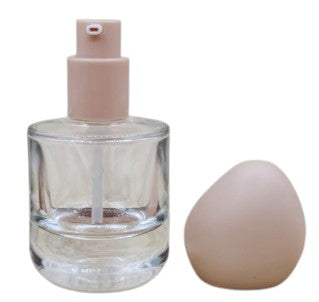 Charlotte 30ml (1 oz) Clear Glass Pump Bottle | Lotion Dispenser | Clear Glass Pump Bottle