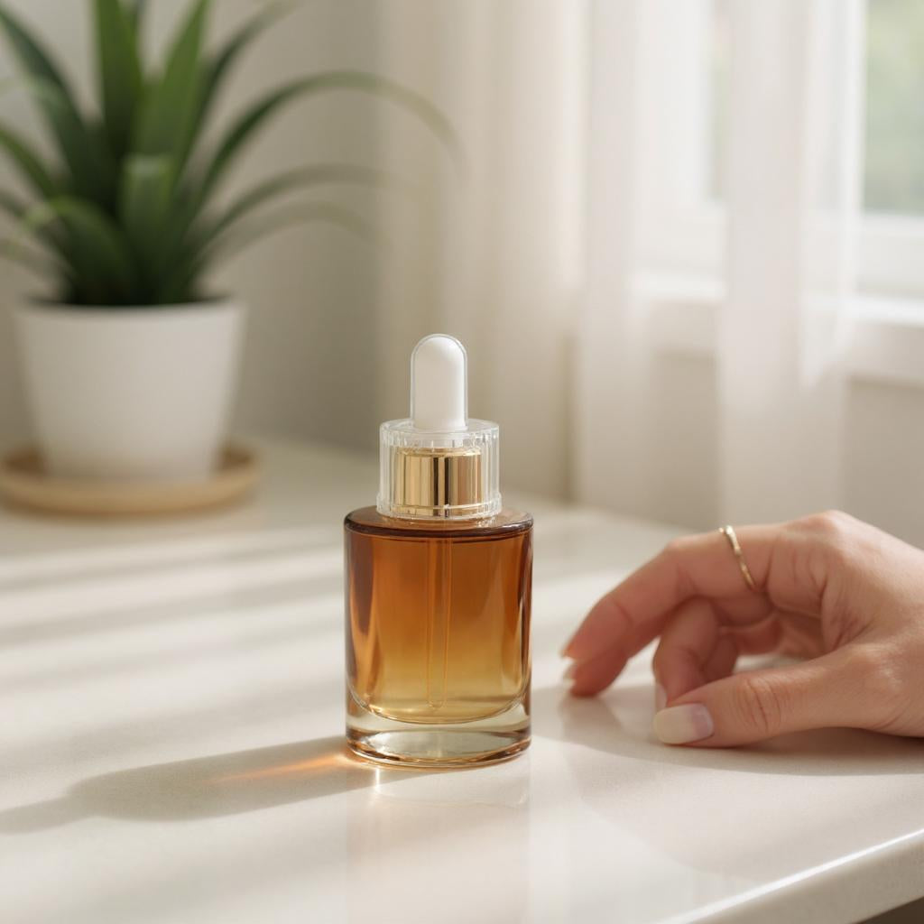 Dakota Dropper Bottle | 40 ml Glass Serum Dropper Bottle | Matte Black Dropper Bottle | Caramel Gold Dropper Bottle