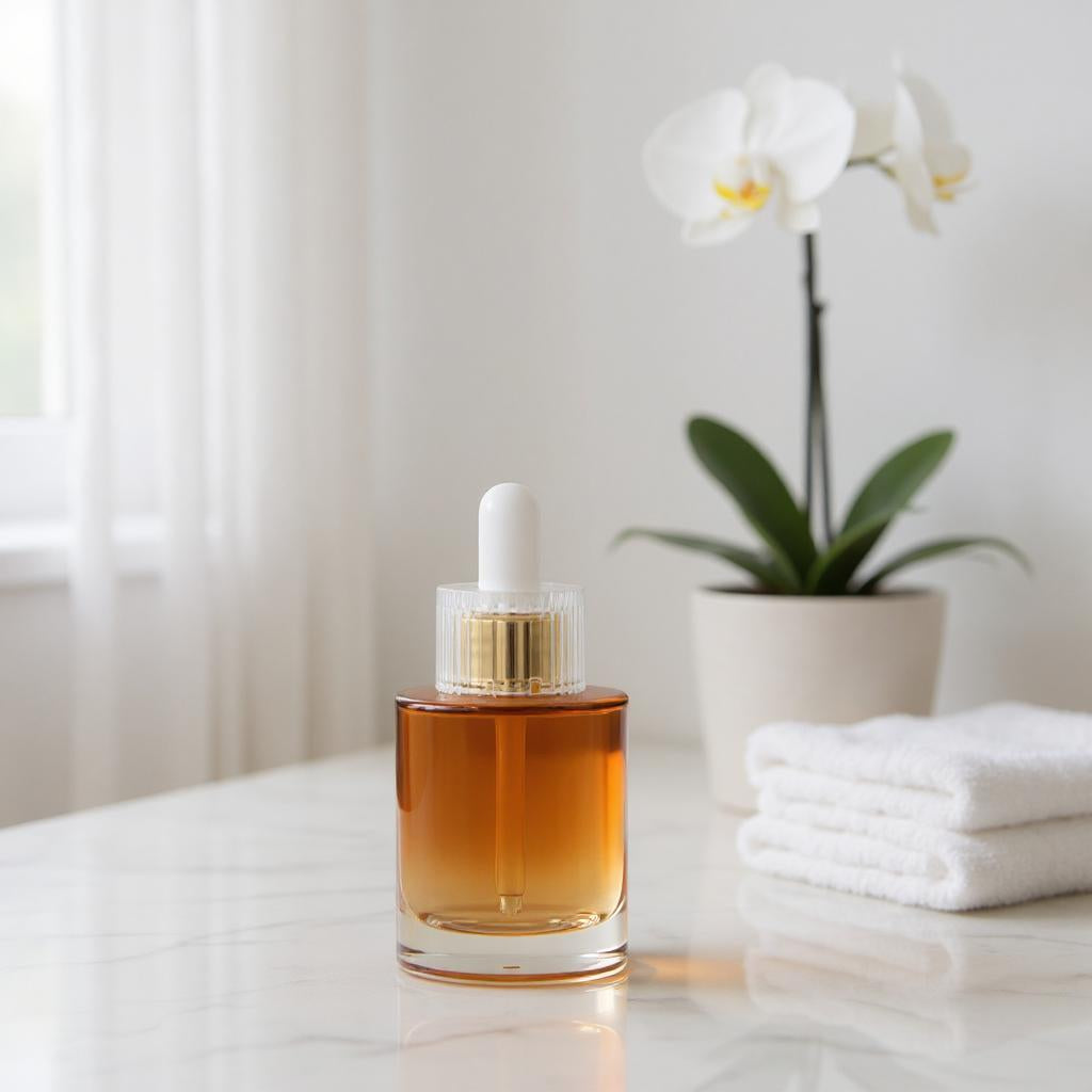 Dakota Dropper Bottle | 40 ml Glass Serum Dropper Bottle | Matte Black Dropper Bottle | Caramel Gold Dropper Bottle
