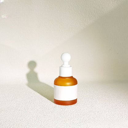 Danica Dropper Bottle | 30 ml Frosted Orange Glass Vitamin C Serum Dropper Bottle | Rubber Dropper
