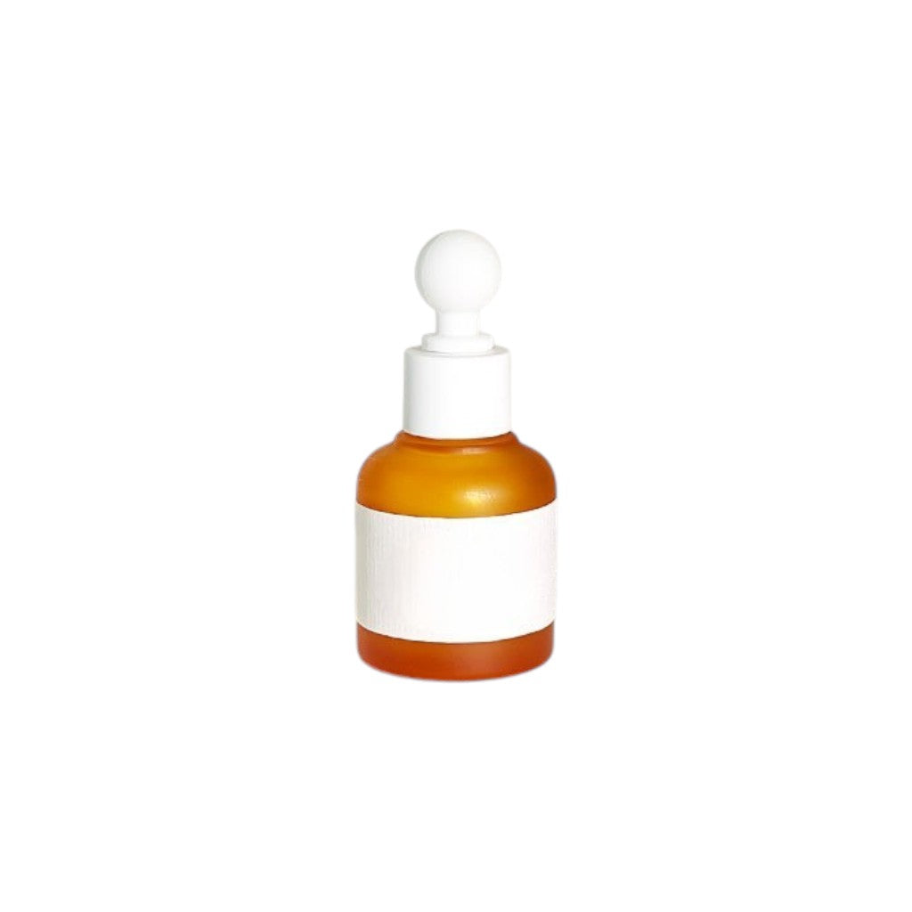 Danica 30 ml (1 oz) Frosted Amber Glass Dropper Bottle | White Rubber Bulb Serum Pipette