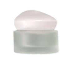 Daphne Cream Jar | Frosted Clear Glass 50 g Cream Jar | Matte White Lid | Under Eye and Anti Aging Cream Container