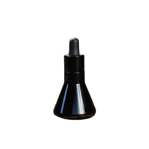 Devin 30 ml (1 oz) Matte Black Glass Dropper Bottle Serum Pipette | Refillable | Logo Optional
