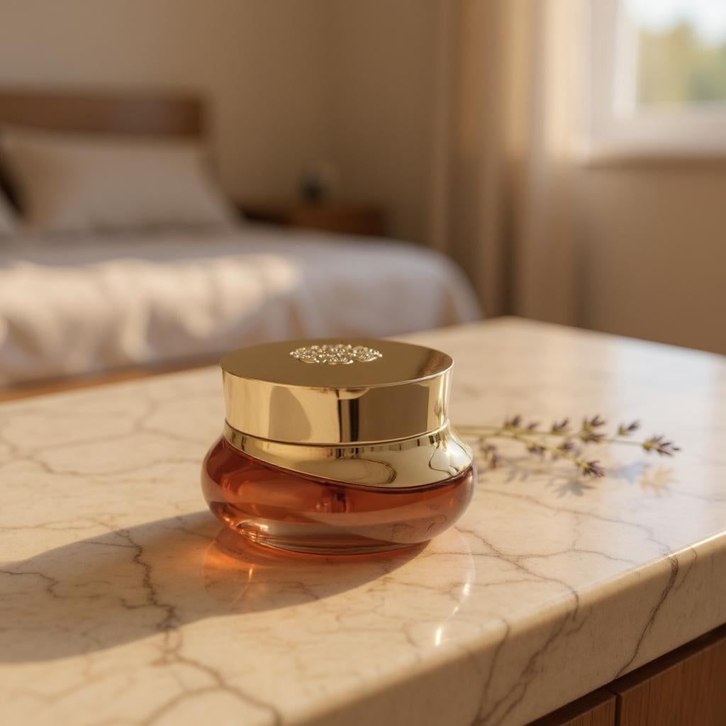 Colette Cream Jar | 50 g Acrylic Luxury Cream Jar | Gold Plated Lid | Black Cream Jar | Gold Cream Jar