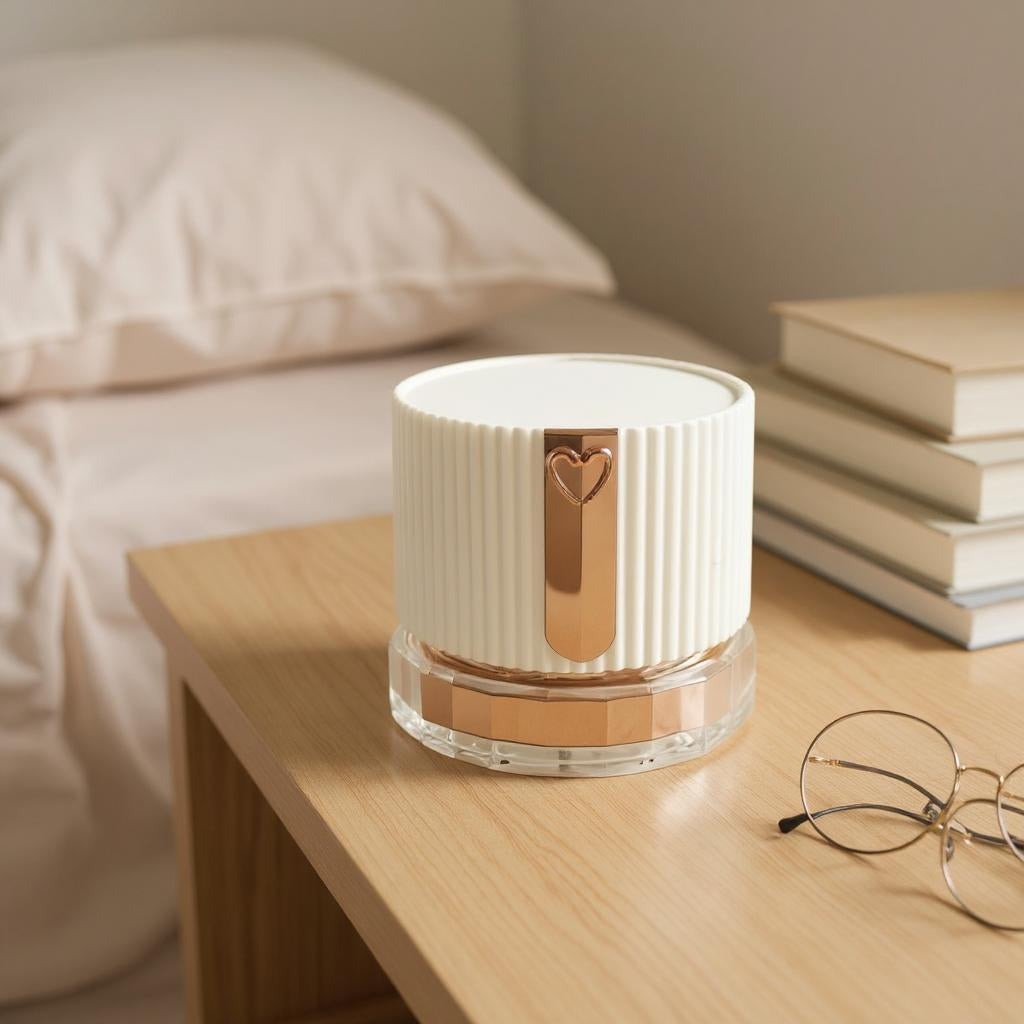Astrid Jar | Acrylic 50g Cream Jar | White and Rose Gold | Ideal for Face Scrubs, Creams and Moisturizers
