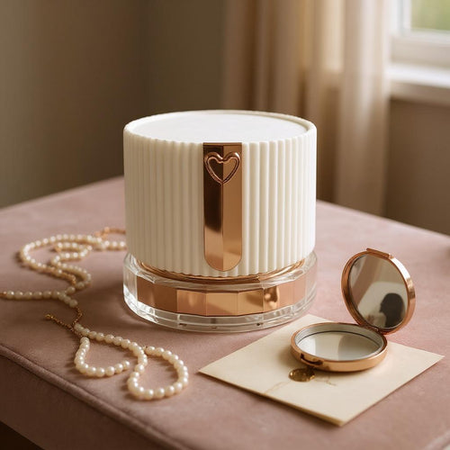 Astrid Jar | Acrylic 50g Cream Jar | White and Rose Gold | Ideal for Face Scrubs, Creams and Moisturizers